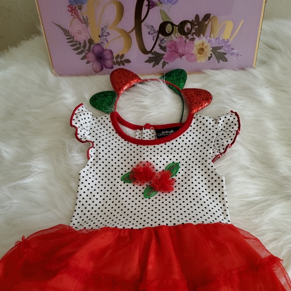 Baby Girl Polka Dot Onsie Dress with Tulle.6-9 mo